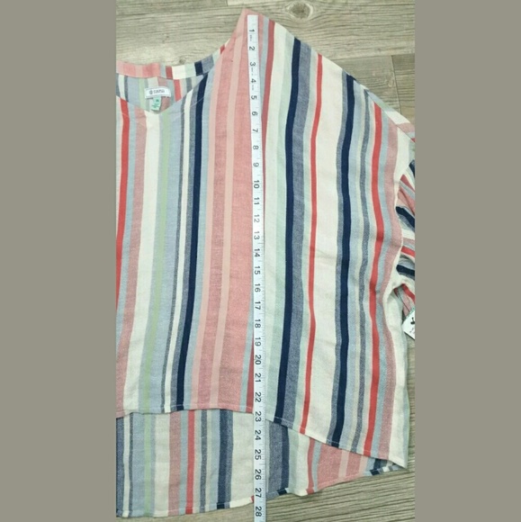 Susina 2X Summer Breeze Stripe V Neck Ruffle - Picture 5 of 8